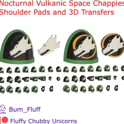 Nocturnal Vulkanic Space Chappies Shoulder pads and 3D transfers