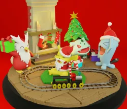 Pokemon pikachu Christmas diorama
