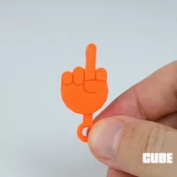 PRINT-IN-PLACE MIDDLE FINGER KEYCHAIN