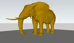 print ready high poly extra detailed elephant