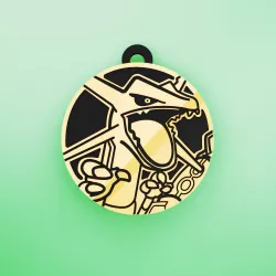 Rayquaza Pokemon Coin Keychain