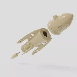 retro space rocket
