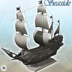 Sailing ship galleons with guns and accessories (4) - Pirate Jungle Island Beach Piracy Caribbean Medieval