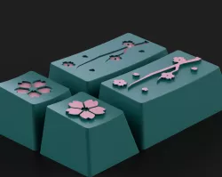 Sakura Flower Artisan Keycap set