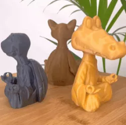SET OF 3 ZEN ANIMALS / EASY PRINT