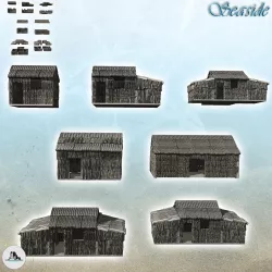 Set of seven tropical wooden huts (13) - Vietnam War An Lao Cua Da Nang Dong Ha Hill 937 Hue Khe Sanh