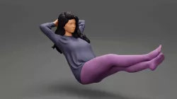 Sexy girl  sitting on a chair with her legs on the table