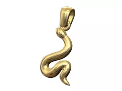 Simple snake pendant with bail 3D print model