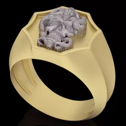 Skull snake ring