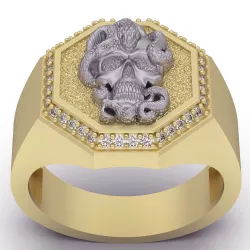Skull snake ring