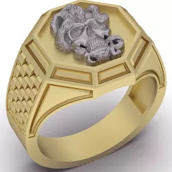Skull snake ring