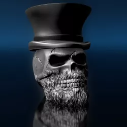 Skull with top hat