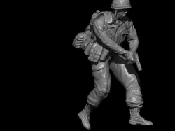 SOLDIER RUNNING WITH GUN