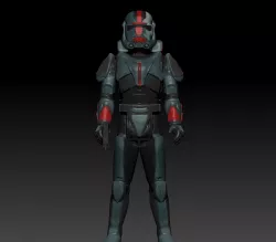 STAR WARS .STL The Bad Batch, Hunter .3D ACTION FIGURE .OBJ KENNER STYLE.