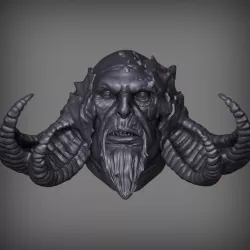 Troll head sculpt from God of War game