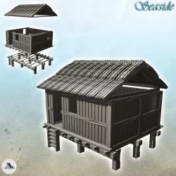Tropical house on stilts with access ladder (11) - Vietnam War An Lao Cua Da Nang Dong Ha Hill 937 Hue Khe Sanh