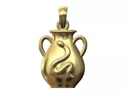 Urn snake pendant with bail 3D print model