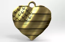 USA flag heart pendant