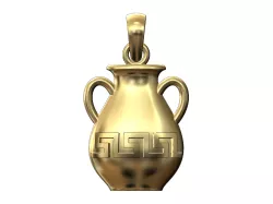 Versace pattern Urn pendant charm with bail 3D print model