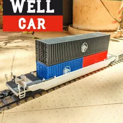 Well Car with Shipping Containers - Dragon Railway