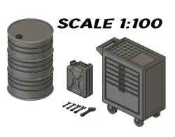 1-100 Scale Gundam Diorama Tool Canister Barrel