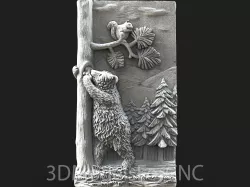 3D Model STL File for CNC Router Laser & 3D Printer Bear Eating Honey