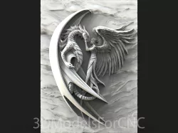 3D Model STL File for CNC Router Laser & 3D Printer Dragon and Woman