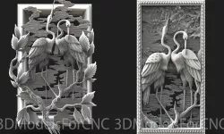 3D Model STL File for CNC Router Laser & 3D Printer Egret Couple Pack