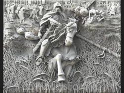 3D Model STL File for CNC Router Laser & 3D Printer Warrior Riding Horse 1