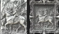 3D Model STL File for CNC Router Laser & 3D Printer Warrior Riding Horse 2 Pack