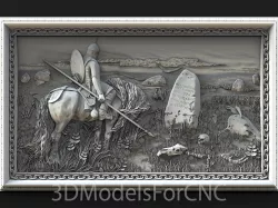 3D Model STL File for CNC Router Laser & 3D Printer Warrior Riding Horse 3