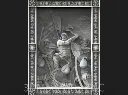 3D Model STL File for CNC Router Laser & 3D Printer Warriors Fighting
