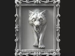 3D Model STL File for CNC Router Laser & 3D Printer Wolf 2