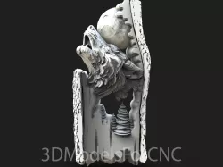 3D Model STL File for CNC Router Laser & 3D Printer Wolf under the Moon 2