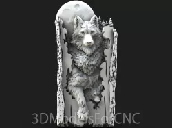 3D Model STL File for CNC Router Laser & 3D Printer Wolves under the Moon 3