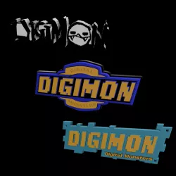 3D MULTICOLOR LOGO/SIGN - Digimon (Three Variations)