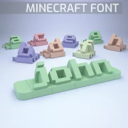 3D name from letters - minecraft font
