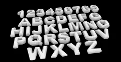 ALPHABET NUMBERS FONTS - abstract diamond style