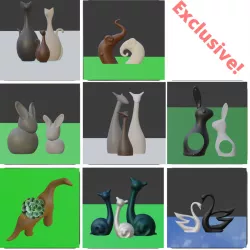 Animals statues - Soft lines - Estátuas de animais