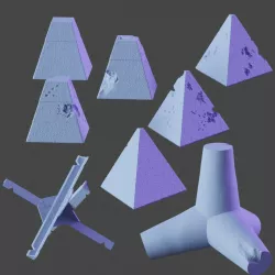 Anti tank barricades collection 28mm