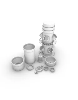 BASIC PACKAGE - HYDROPONIC TOWER  -  WATER SPLASH FREE SYSTEM - DIY - 3D PRINT - MINIMUM 220X220X220 PRINT VOLUME