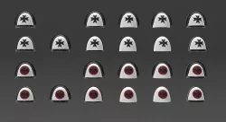 Black Templars shoulder pads "Fummelfinger" edition