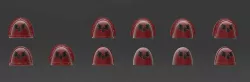 Blood Angels shoulder pads "Fummelfinger" edition
