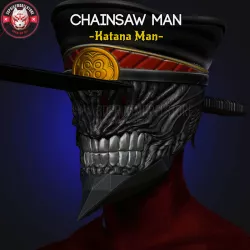 Chainsaw Man Cosplay Helmet - Katana Man - Halloween Costume