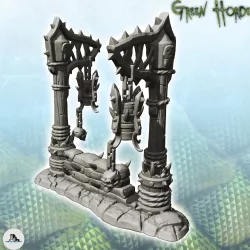 Chaos ornament with skull and wooden posts (8) - Ork Green Horde Fantasy Beast Chaos Demon Ogre