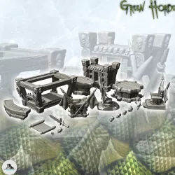 Chaos royal furniture set with canopy bed and throne (17) - Ork Green Horde Fantasy Beast Chaos Demon Ogre