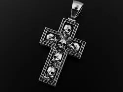 Cross with skulls and patterns