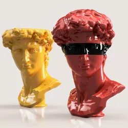 David (Michelangelo) POT and 3 part FACE