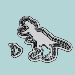 Dino Rex + Dino Footprint/Garra. Cutters and Seals.