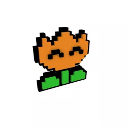 Fire Flower Old Design PIXELART 3D